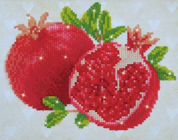 Diamond Dotz Painting Kit GOOD FORTUNE POMEGRANITES 25 x 20cm Canvas Fruit