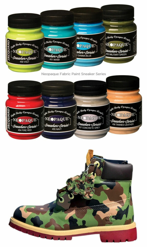 Jacquard Neopaque Sneaker 70ml Paint for all Fabrics Non-Toxic Screen Printing