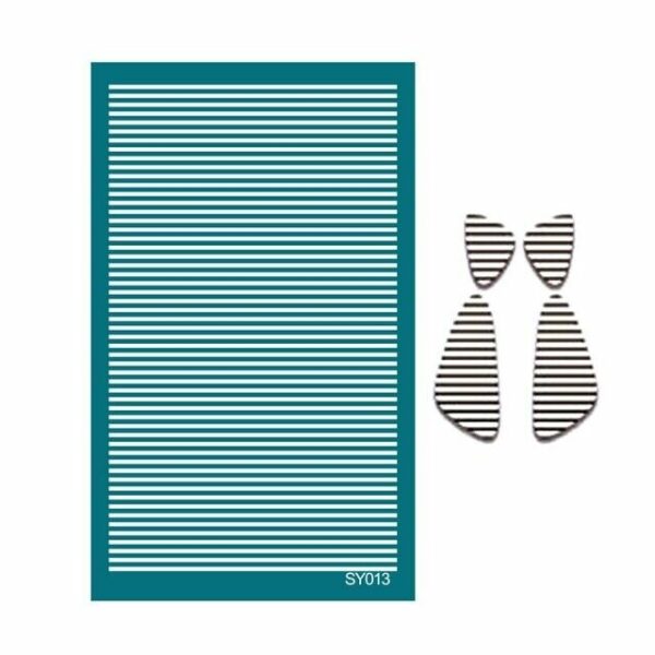 Pin Stripes Self-Adhesive Silk Screen Stencils for Polymer Clay Reusable