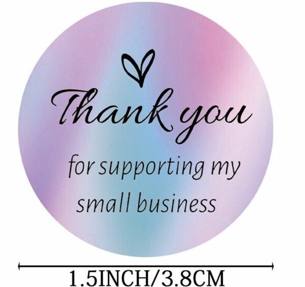 500x Thank you Stickers - Holographic Laser Silver 38mm Small Business Parcel - Image 2