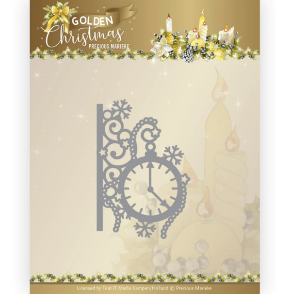 Find It Dies Amy Design – Golden Christmas - Traditional Clock Border Snowflake