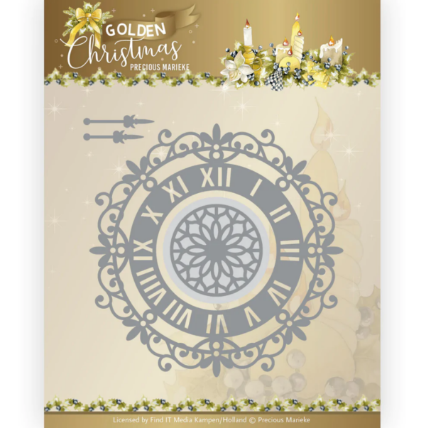 Find It Dies Amy Design – Golden Christmas - Wall Clock Vintage Cardmaking