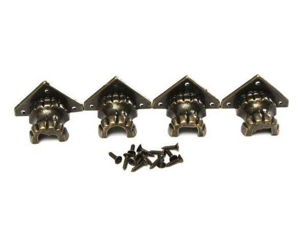 4x Feet Vintage Antique Wooden Jewelry Gift Box Hardware Home Decor Screws - Image 3