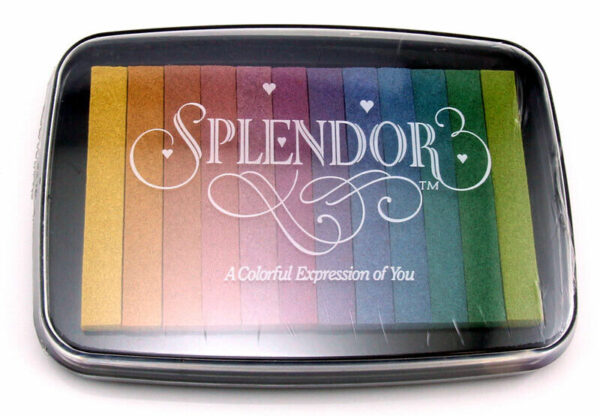 Tsukineko SPLENDOR TWELVE COLOUR INK PAD misty Rainbow Blending Background