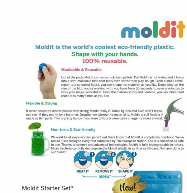 Moldit Polymorph thermoplastic moldable Reuasable Eco-Friendly Plastic non-toxic - Image 2