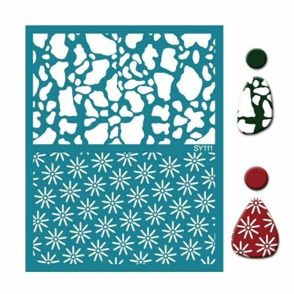 2x Designs Self-Adhesive Silk Screen Stencils for Polymer Clay Reusable Textures