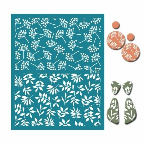 2x Designs Self-Adhesive Silk Screen Stencils for Polymer Clay Reusable Textures