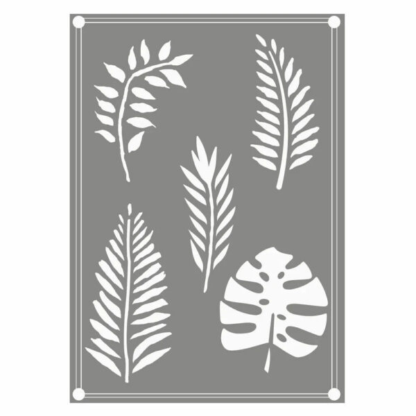 Couture Creations Earthy Delights Mixed Leaves Stencil 1 Tropical Leaf