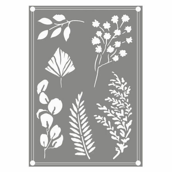 Couture Creations Earthy Delights Mixed Leaves Stencil 2 Tropical Leaf