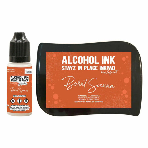 Stayz in Place Permanent Alcohol Ink Pad + reinker - Burnt Sienna Pearlescent