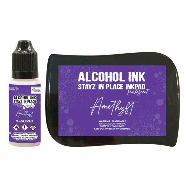 Stayz in Place Permanent Alcohol Ink Pad + reinker - Amethyst Purple Pearlescent