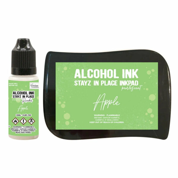 Stayz in Place Permanent Alcohol Ink Pad + reinker - Apple Green Pearlescent