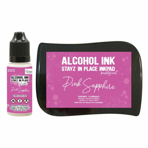 Stayz in Place Permanent Alcohol Ink Pad + reinker - Pink Sapphire Pearlescent