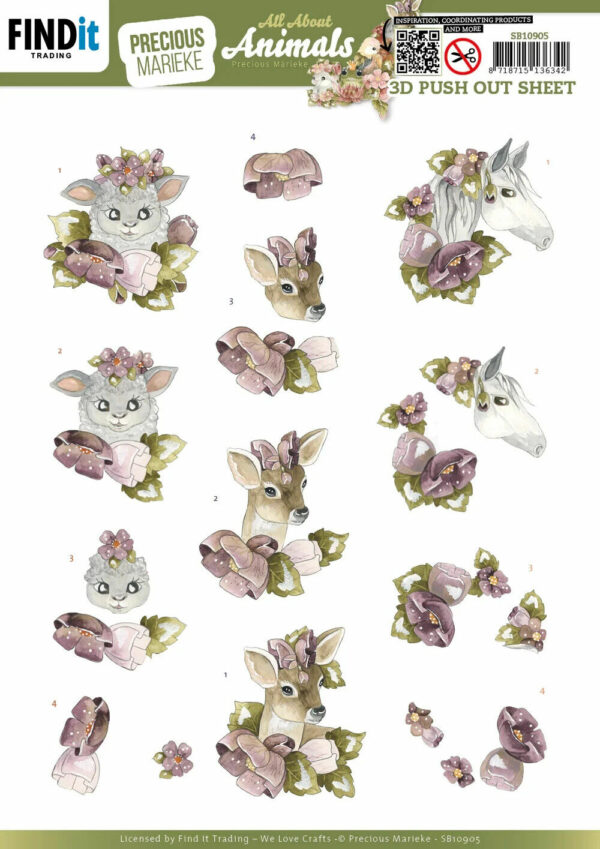 Find It 3D Diecut Decoupage A4 Pushout Kit All About Animals - All About Purple