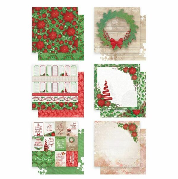 Coutrue Creations Merry Little Christmas 12x12" Paper Pack Holly Green 12 Sheets