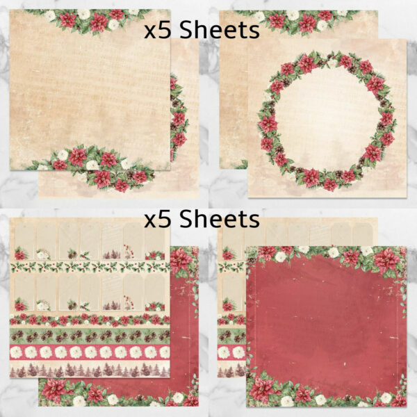 Coutrue Creations The Gift of Giving 12x12" Paper Pack Poinsettia Red 10 Sheets