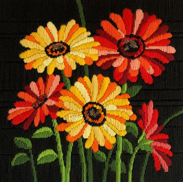 Country Threads Long STITCH KIT Gerberas 30cm x 40cm Tapestry Australian Native - Image 2