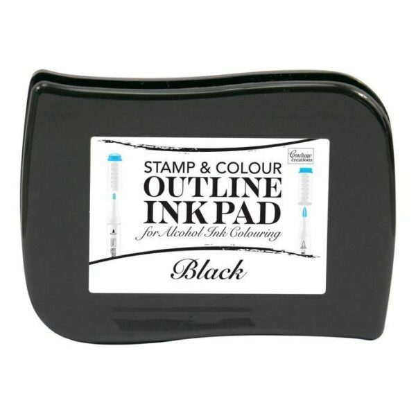 Couture Creations Ink Pad - Outline Ink Pad for Alcohol Ink Colouring - Black