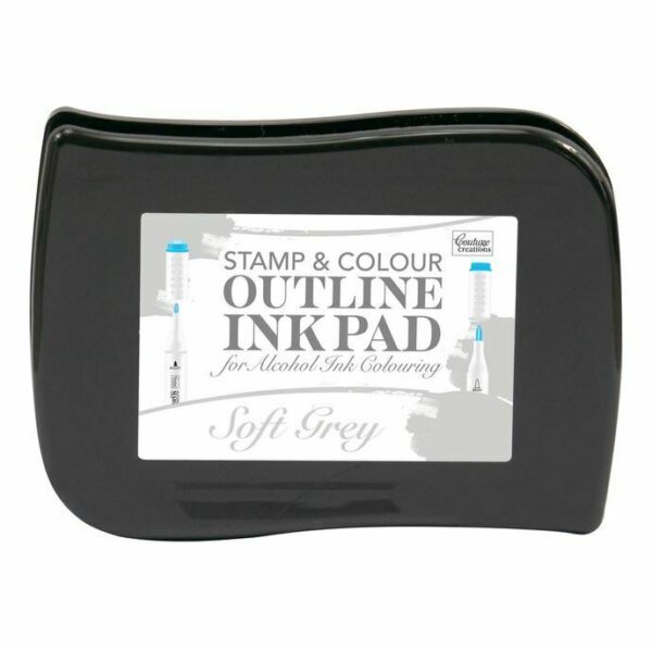 Couture Creations Ink Pad - Outline Ink Pad for Alcohol Ink Colouring Soft Grey