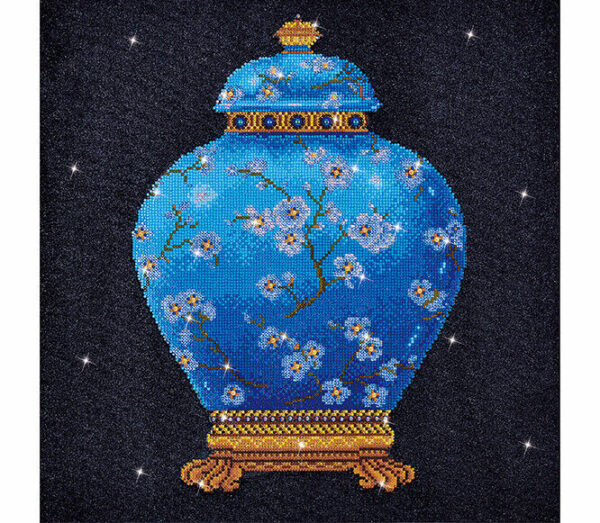 Diamond Painting Kit Dotz BLUE VASE 52 x 52cm 20.5 x 20.5in Asian Cherry Blossom