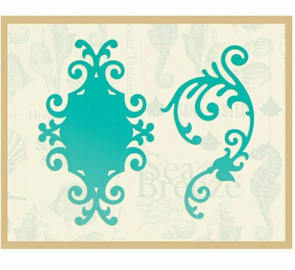 Couture Creations Intricutz Sea Breeze Sandy Frame & Flourish Die 6.7x7.5cm