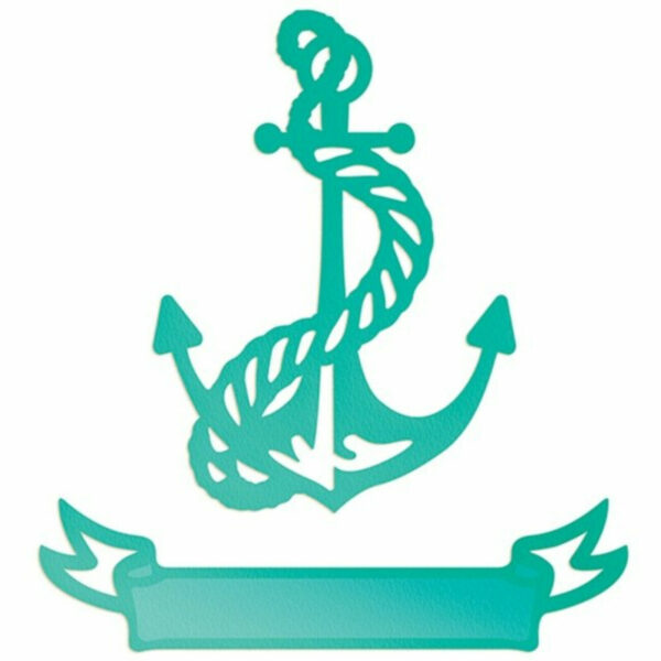 Couture Creations Intricutz Sea Breeze Tied Anchor & Banner 4x5.6cm Nautical