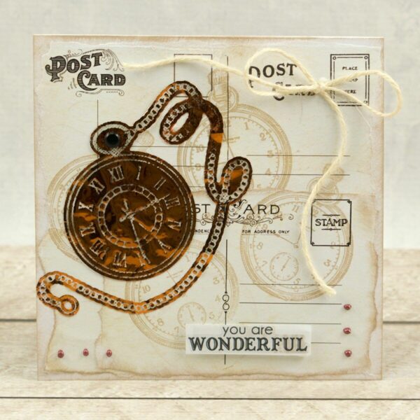 Couture Creations Cut Foil Emboss Die Gentlemans Emporium Pocket Watch Men 1pc - Image 2