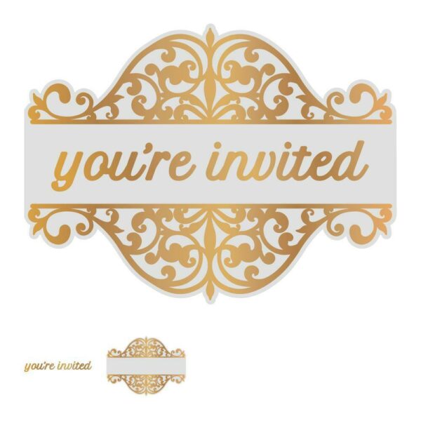 Couture Creations Cut Foil Emboss Die Gentlemans Emporium You're Invited Tag 1pc