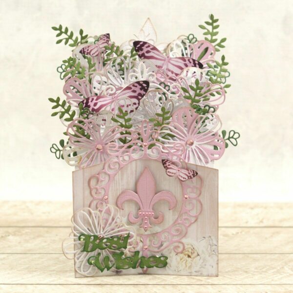 Couture Creations Peaceful Peonies Die - Framed Fleur De Lis Set 2pc - 80x110mm - Image 3