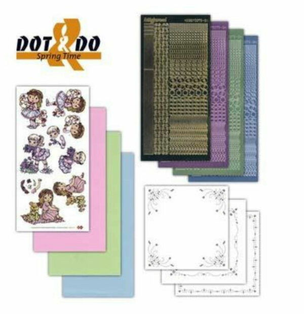 Find It Trading Dot and Do - 010 Pastel Girl Lamb Card Making Kit Foil Stickers