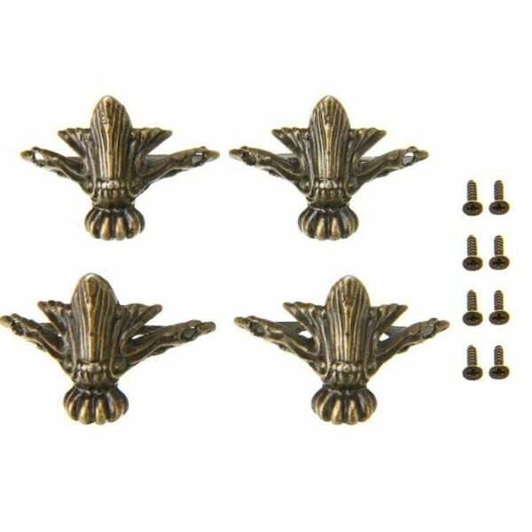 4x Feet Vintage Antique Wooden Jewelry Gift Box Hardware Home Decor Screws