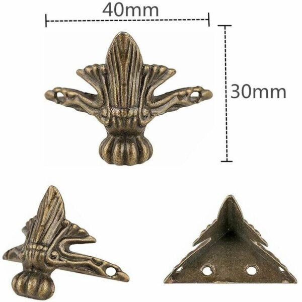 4x Feet Vintage Antique Wooden Jewelry Gift Box Hardware Home Decor Screws - Image 2