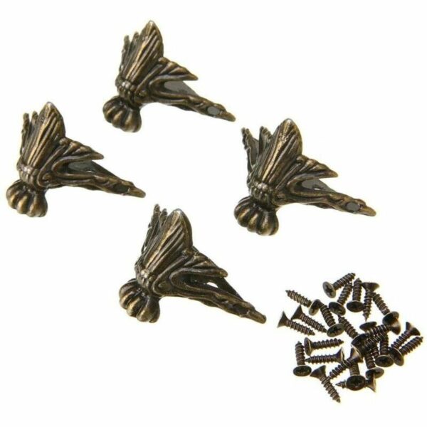 4x Feet Vintage Antique Wooden Jewelry Gift Box Hardware Home Decor Screws - Image 5