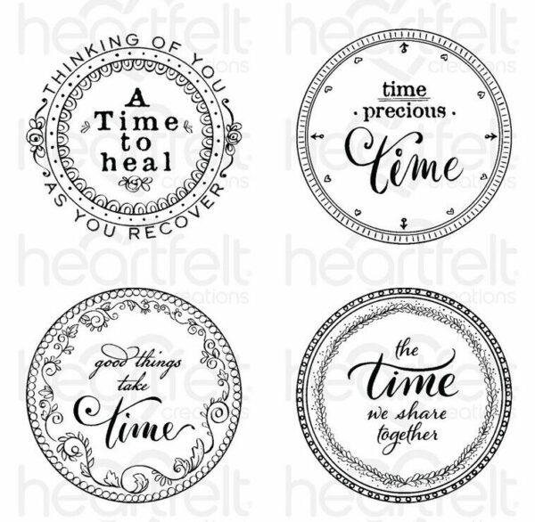 Heartfelt Creations Moments in Time Collection Timepiece Sentiments Stamp