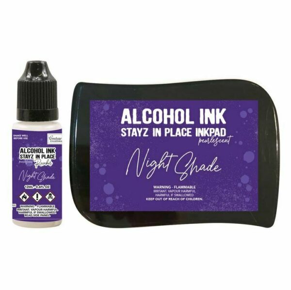 Stayz in Place Permanent Alcohol Ink Pad + reinker - Night Shade Pearlescent