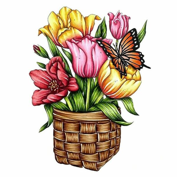 Couture Creations Stamp & Colour Vintage Blooms - Tulip (4pc) Flowers