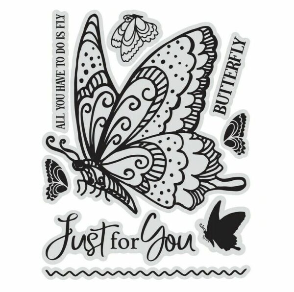 Couture Creations Stamp & Colour Vintage Blooms - Just for You Butterfly (7pc)