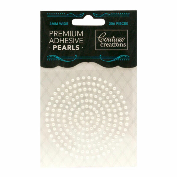 Couture Creations Embellishments Adhesive Pearls - Snow White (3mm - 206pcs)