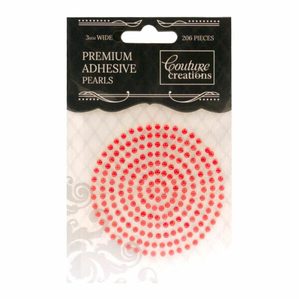 Couture Creations Embellishments Adhesive Pearls - Radiant Red (3mm - 206pcs)