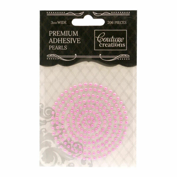 Couture Creations Embellishments Adhesive Pearls - Pretty Pink (3mm - 206pcs)