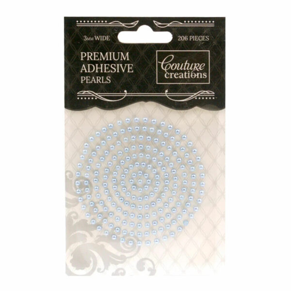 Couture Creations Embellishments Adhesive Pearls - Cornflower Blue 3mm - 206pcs