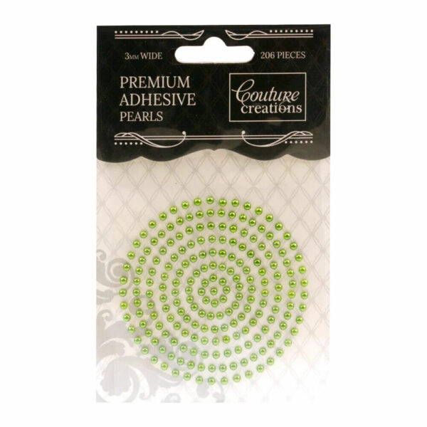 Couture Creations Embellishments Adhesive Pearls - Emerald Green 3mm - 206pcs