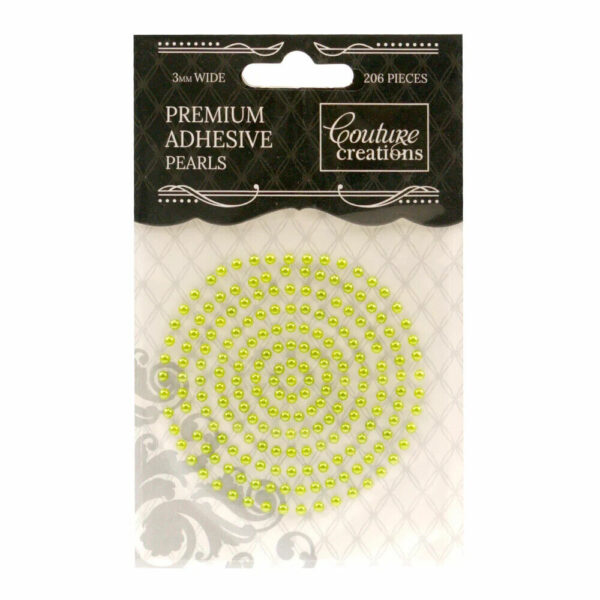 Couture Creations Embellishments Adhesive Pearls - Grass Green 3mm - 206pcs