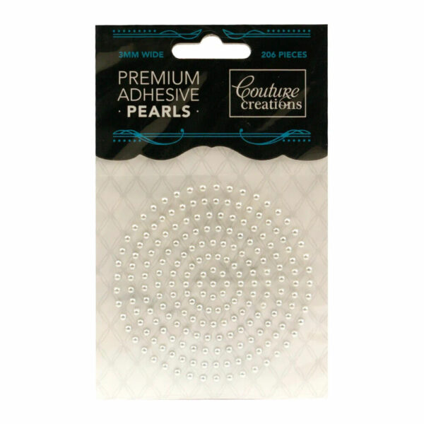 Couture Creations Embellishments Adhesive Pearls - Stunning Silver 3mm - 206pcs