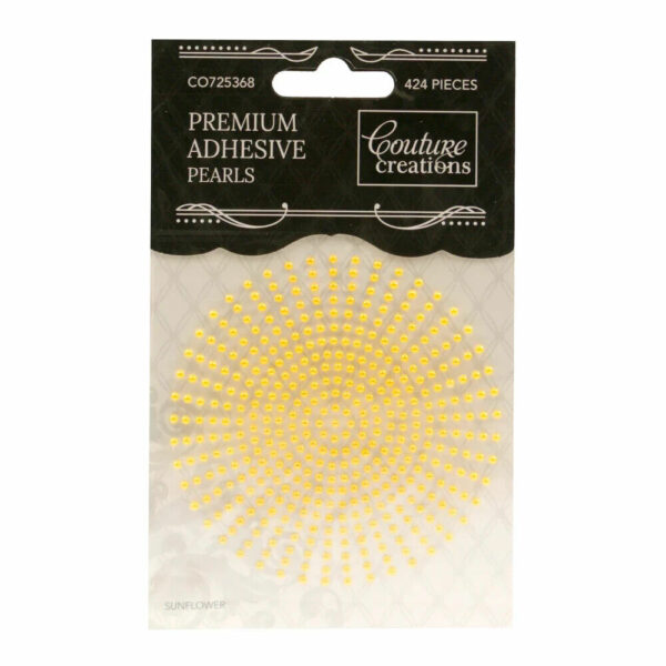 Couture Creations Embellishments Adhesive Pearls - Sunflower Yellow 3mm - 206pcs