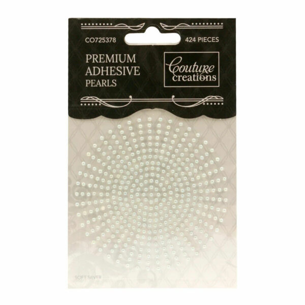 Couture Creations Embellishments Adhesive Pearls - Soft Silver 3mm - 206pcs