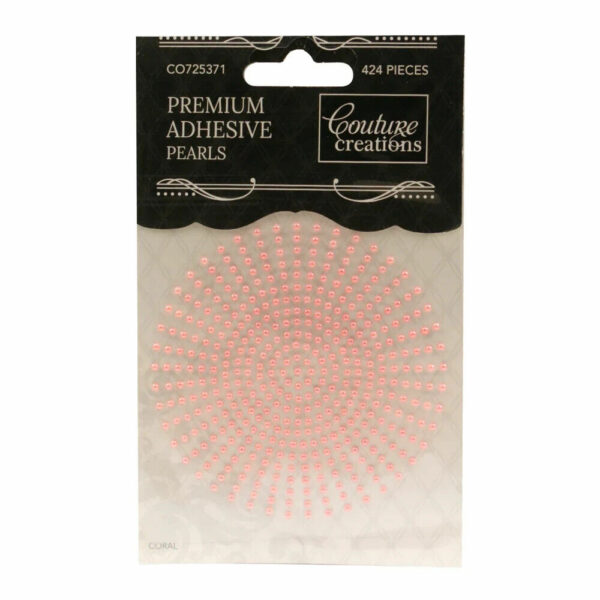 Couture Creations Embellishments Adhesive Pearls - Coral Pink 3mm - 206pcs