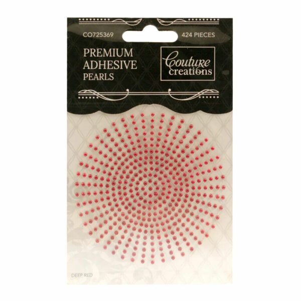 Couture Creations Embellishments Adhesive Pearls - Deep Red 3mm - 206pcs