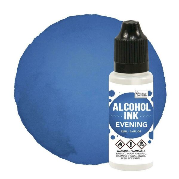 Couture Creations 1x Alcohol Ink - Denim / Evening - 12ml Blue Resin Clay Colour