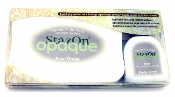 Tsukineko StazOn Permanent Solvent Ink Pad Set Reinker Opaque 140 fava green